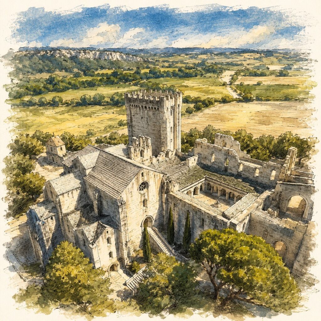 Montmajour Abbey Autumn.png 1